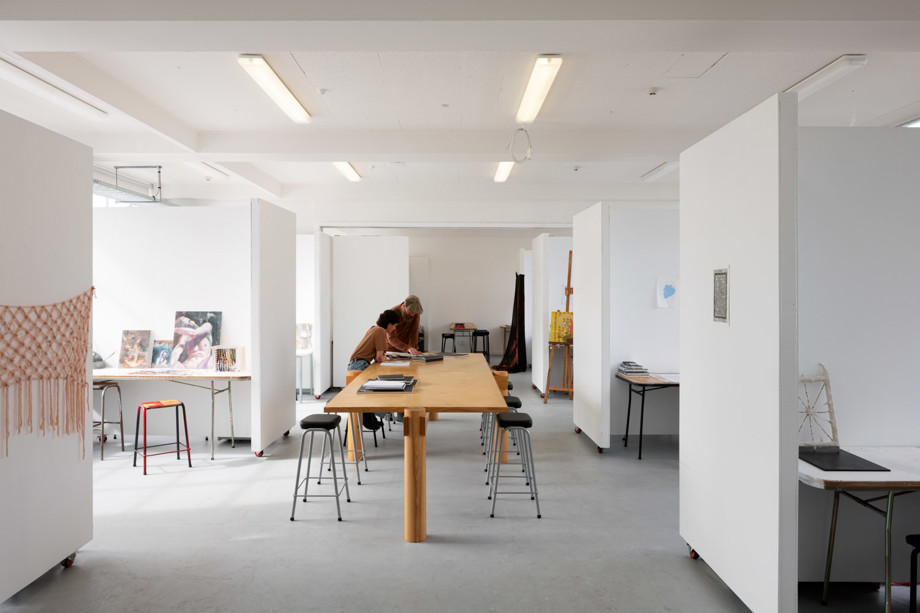 Fine Arts studio White walls create individual studio spaces